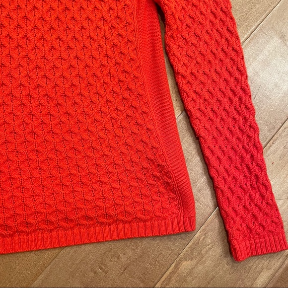 J. Crew Cableknit Orange Sweater Size Small - Picture 5 of 7